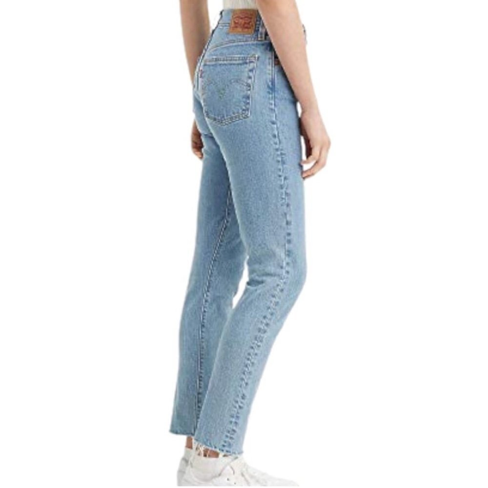 Levi's 501 Skinny Jeans Distressed Blue Light Wash Womens 26